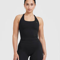 Timeless Square Neck Mid Vest | Black