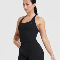 Timeless Square Neck Mid Vest | Black