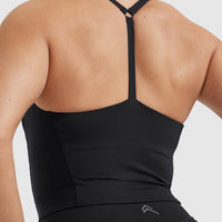Timeless Square Neck Mid Vest | Black