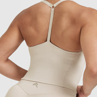 Timeless Square Neck Mid Vest | Sand