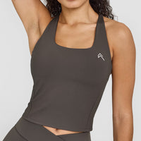 Timeless Square Neck Mid Vest | Deep Taupe