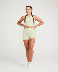 Classic Seamless Crop Top | Pistacchio Marl