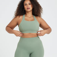 Timeless Wide Strap Sports Bra | Sage