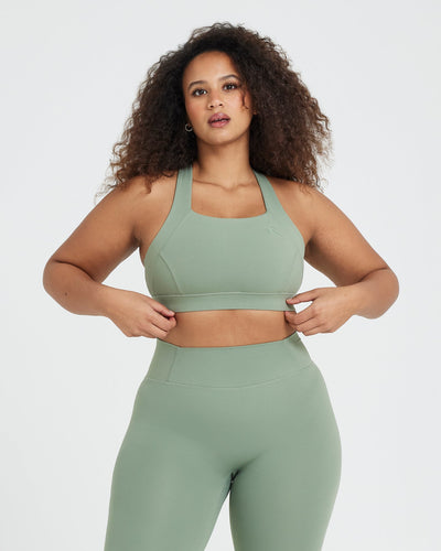 Timeless Wide Strap Sports Bra | Sage