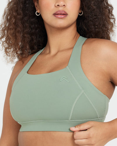 Timeless Wide Strap Sports Bra | Sage