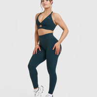 Unified High Waisted Leggings | Oil Blue