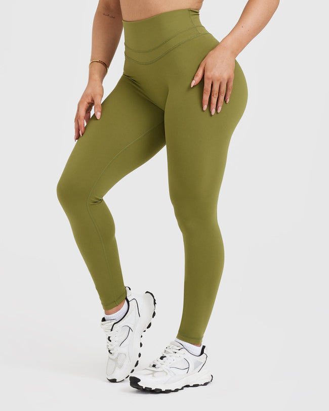 Unified High Waisted Leggings | Olive Green