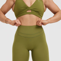 Unified High Waisted Leggings | Olive Green