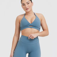 Unified Twist Sports Bra | Moonstone Blue