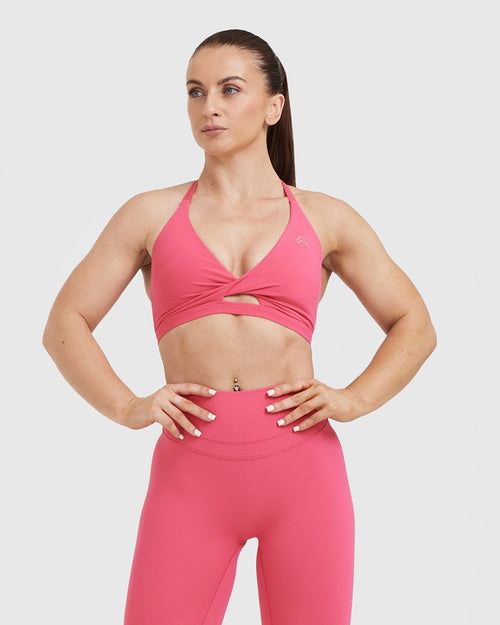 Oner Modal Unified Twist Sports Bra | Velvet Pink