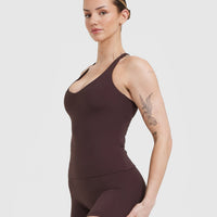 Unified V-Neck Cross Back Vest | Plum Brown