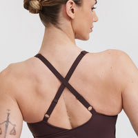 Unified V-Neck Cross Back Vest | Plum Brown