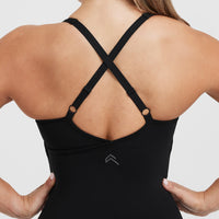 Unified V-Neck Cross Back Vest | Black