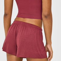 At Home Night Shorts | Burnt Maroon Red