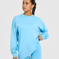 Classic Oversized Lightweight Long Sleeve Top | Arctic Blue