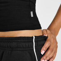 Cotton Racer Back Fitted Vest | Black