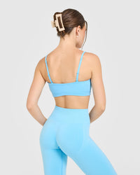 EasyLift™ Multi Way Bandeau Bralette with White Logo | Arctic Blue