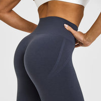 EffortlessLift™ Seamless Flared Bottoms with White Logo | True Blue