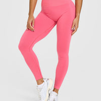 EffortlessLift™ Seamless Leggings with White Logo | Hot Girl Pink
