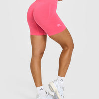 Effortless Seamless Shorts with White Logo | Hot Girl Pink