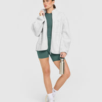 Fleece Jacket with Chest Pocket | Heather Grey