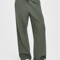 Jersey Tracksuit Straight Leg Joggers | Dark Khaki
