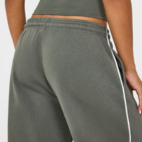 Jersey Tracksuit Straight Leg Joggers | Dark Khaki