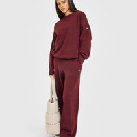 Oversized Knit Crew Neck Sweatshirt | Rosewood