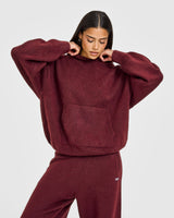 Oversized Knit Hoodie | Rosewood