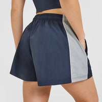 Oversized Piped Woven Track Shorts | True Blue