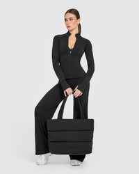 Quilted Tote Bag | Black