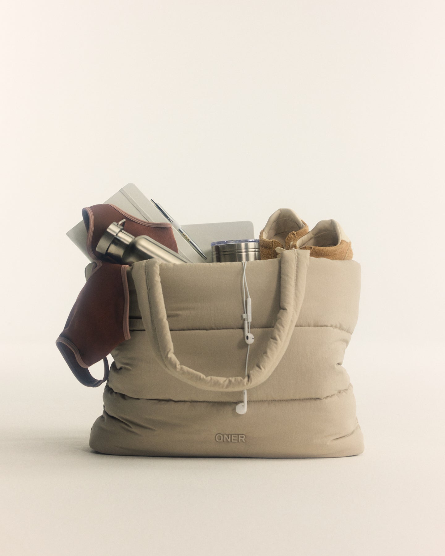 Quilted Tote Bag | Sand