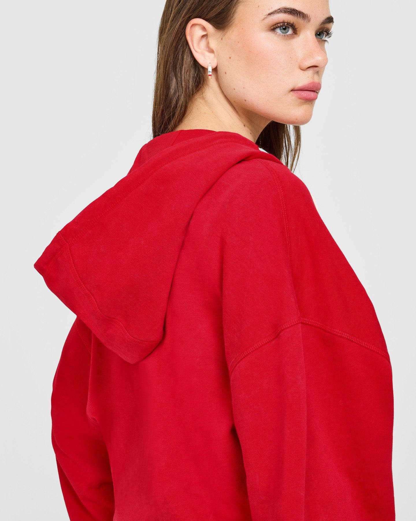 Washed Red Color Raw Lounge Oversized Zip Hoodie Washed Fiery Red | Oner Active CA