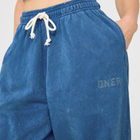 Raw Lounge Wide Leg Joggers | Washed Ocean Blue