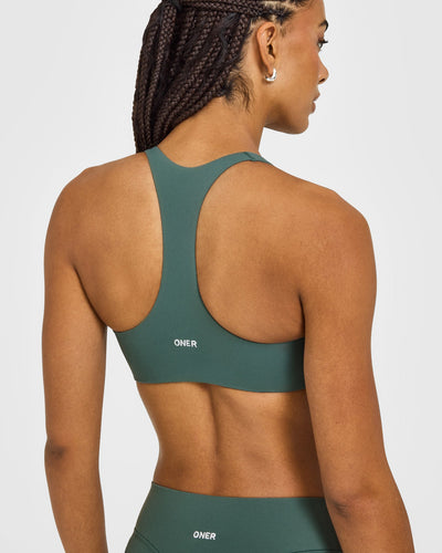 SoftMotion™ Bralette with White Logo | Iced Green