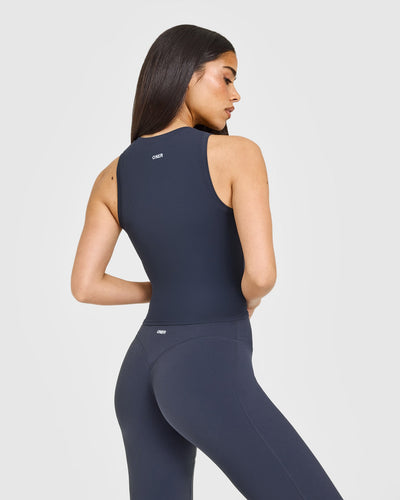 SoftMotion™ High Neck Mid Vest with White Logo | True Blue