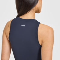 SoftMotion™ High Neck Mid Vest with White Logo | True Blue