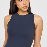 SoftMotion™ High Neck Mid Vest with White Logo | True Blue