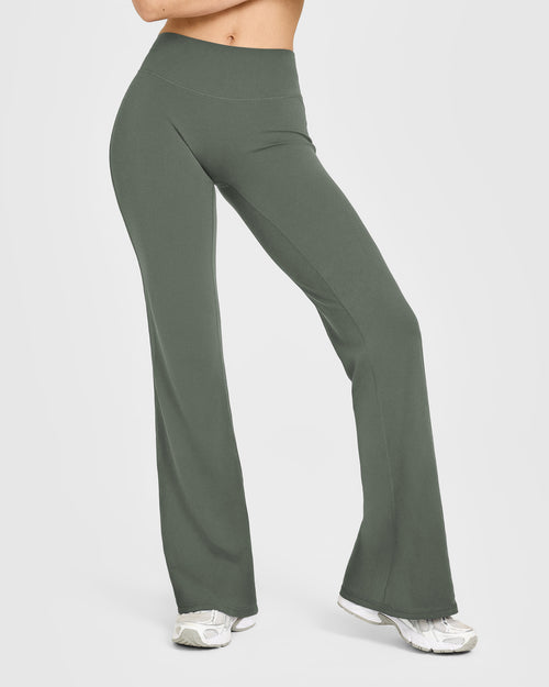 Oner Modal SoftMotion™ Flared Bottoms with White Logo | Dark Khaki