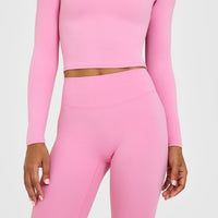 SoftMotion™ High Waisted Leggings with White Logo | Rose Pink