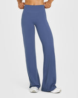 SoftMotion™ Straight Leg Bottoms with White Logo | Slate Blue