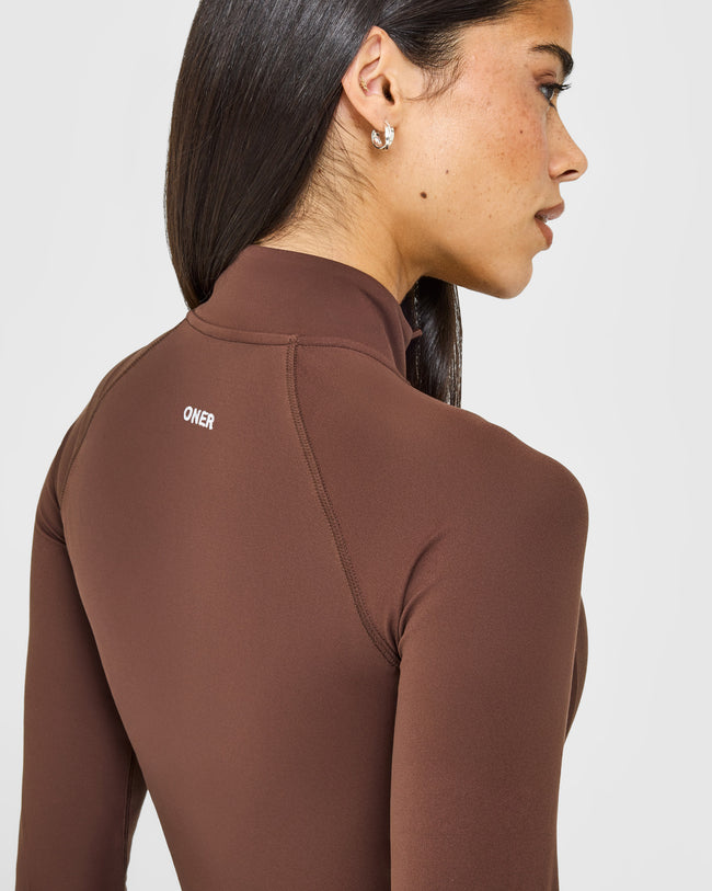 SoftMotion™ Jacket with White Logo | Espresso Brown