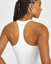 SoftMotion™ Racer Back Vest with Built in Bra Shelf | White