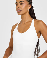 SoftMotion™ Racer Back Vest with Built in Bra Shelf | White