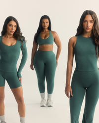 SoftMotion™ Sports Bra with White Logo | Iced Green