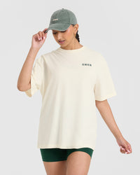 Classic Oversized Lightweight T-Shirt with Printed Logo | Off White