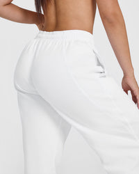 Raw Lounge Wide Leg Jogger with Graphic | White