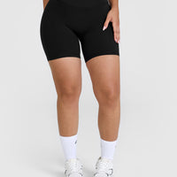 UnifiedMove Wrap Shorts White Logo 6" | Black