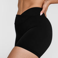 UnifiedMove Wrap Shorts White Logo 6" | Black