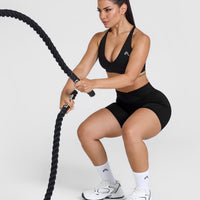 UnifiedMove Wrap Shorts White Logo 6" | Black